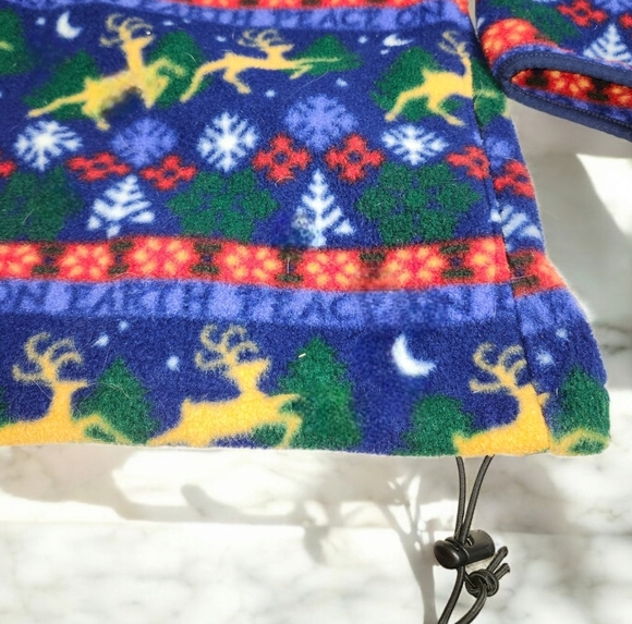 Vintage l.l. bean reindeer Christmas Holiday fleece sweater - Picture 4 of 7